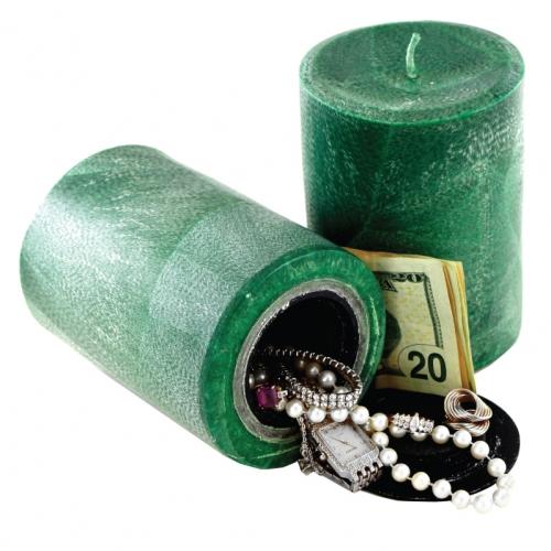 Green Diversion Safe Candle with Hidden Compartment for Valuables – Home  Self Defense Products