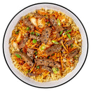 bulgogi and kimchi rice shown served and reay to eat