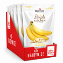 Simple Kitchen ReadyWise freeze-dried banana snacks in six individually packaged pouches.