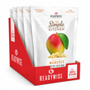 Simple Kitchen by ReadyWise freeze-dried mangoes six-pack containing six individual ready-to-eat mango fruit snack pouches.