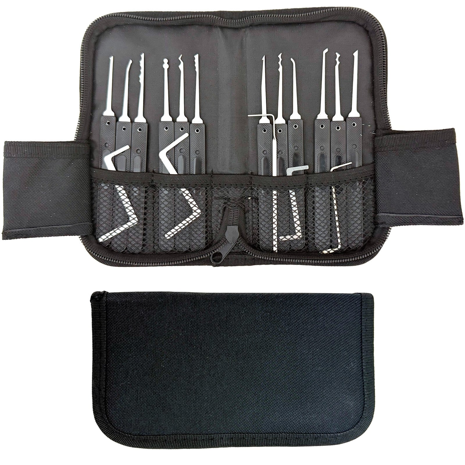 17‑Piece Lock Pick Tool Set – Black Nylon Case – Home Self Defense Products