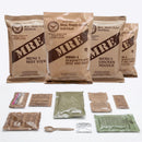 assorted mre entrée pouches from the 12‑pack meal kit