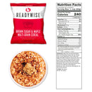 brown sugar and maple multi-grain cereal survival food packed inside sealed package