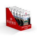 ReadyWise Trail Magic freeze-dried Colombian instant coffee case of six resealable pouches with 180 total servings.