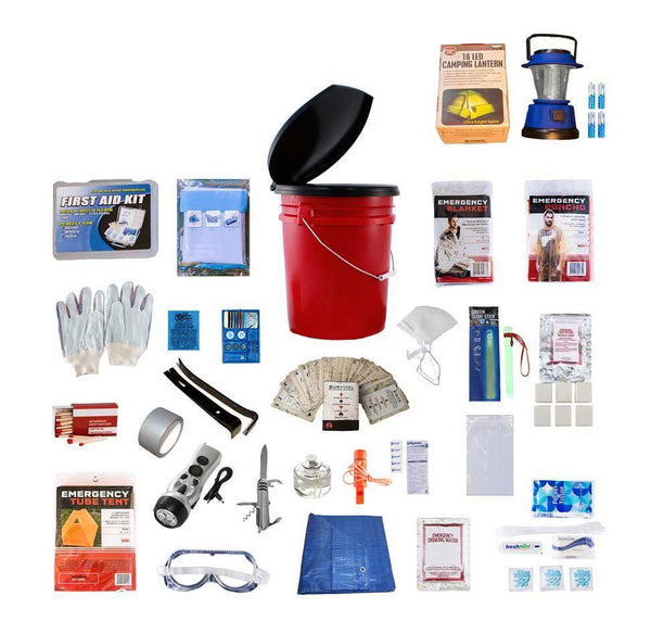 4 Person Food & Water Elite Bucket Survival Kit (72+ Hours)