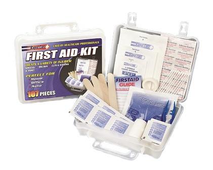 107 piece first aid kit.