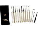 Locksmiths and professionals the 13 pick lock pick set for emergency when keys have been lost.