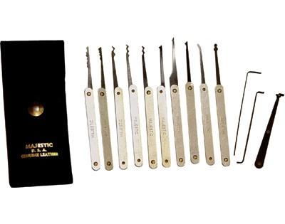 Locksmiths and professionals the 13 pick lock pick set for emergency when keys have been lost.