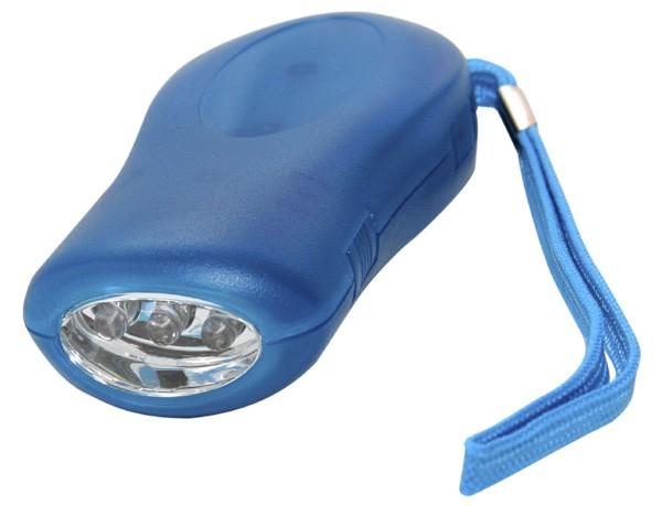 LED squeeze flashlight close up view shown.