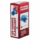 LED Squeeze flashlight shown with packaging.