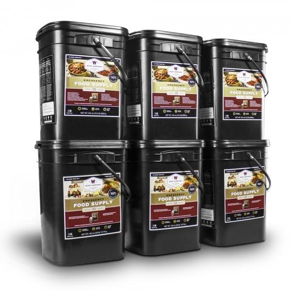 720 servings of Wise emergency survival food for long term storage with 25 year shelf life.