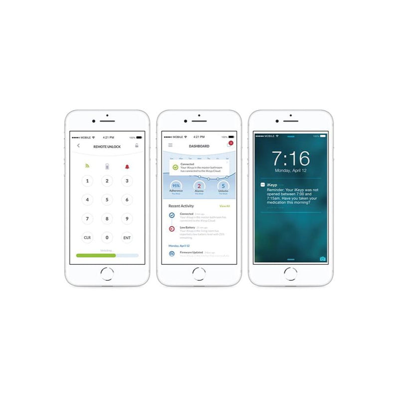 iKeyp Bolt Smart storage safe unlocks with an app on your phone and can track when it is opened and send reminders.