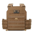 Ar500 Armor Testudo modular plate carrier in the color coyote brown.