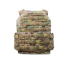 The AR500 Testudo plate carrier image shows the backside view green camo color and design.
