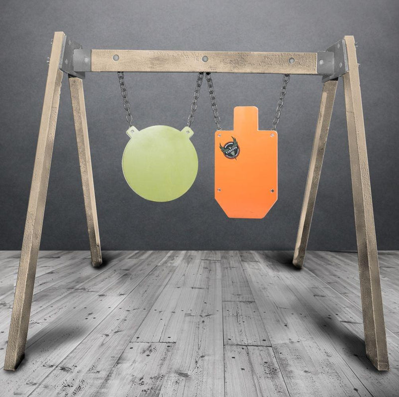 AR500 Armor hanging target stand with chain kit for practice shooting.
