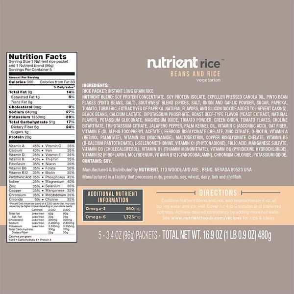 Nutrient Beans & Rice 20 Pack