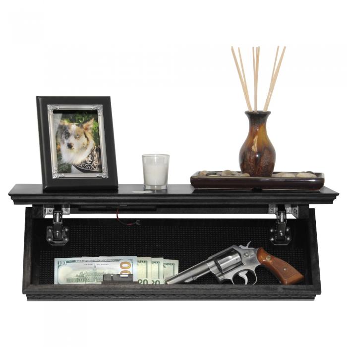 The Quick Shelf with RFID locking system looks just like an ordinary shelf so it blends in on any wall.