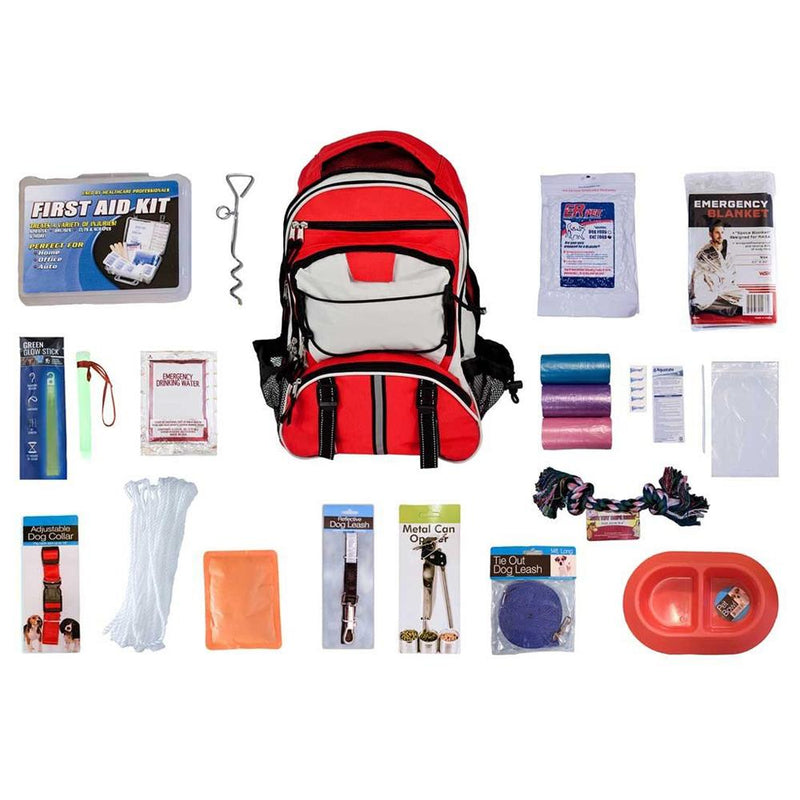 This Dog Survival Kit is packaged in our Multi-Pocket Hikers Backpack and has been designed to provide your pet with all of the necessary items to survive if you are ever forced to evacuate