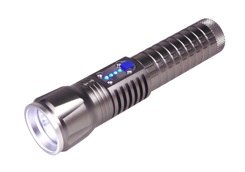 Streetwise flashlight with power bank.