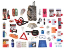 Auto survival kit all items are packed securely in our Large Camo Wheel Bag. This large duffle bag features multiple pockets and wheels for easy mobility.
