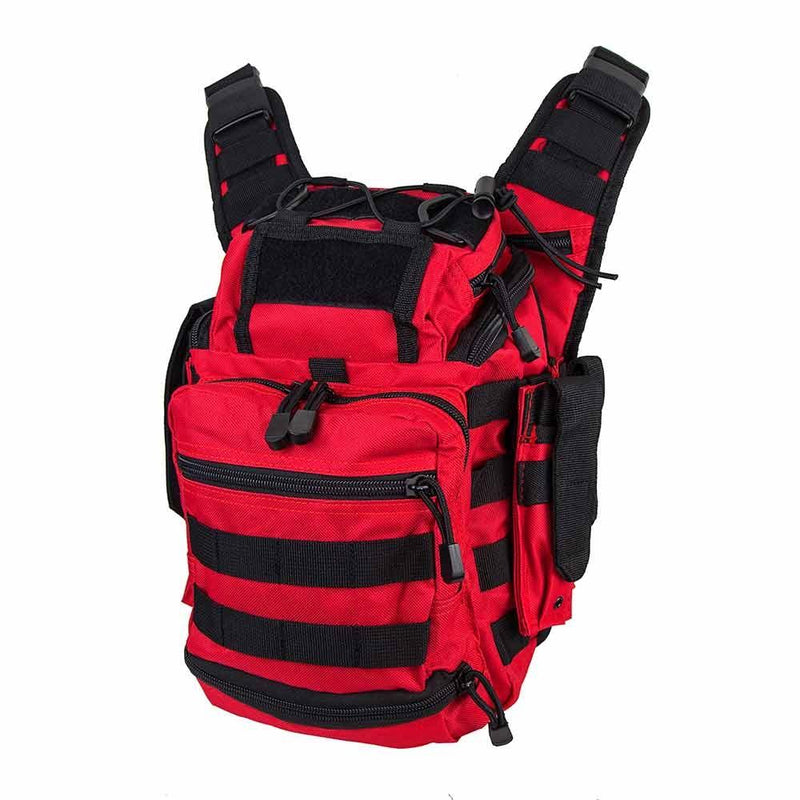 First responder bag has plenty of space shown at an angle view to see both front and sides.