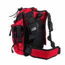 First responder bag has plenty of space with 7 compartments shown with shoulder straps.