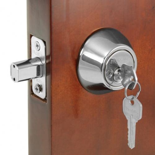 Franklin double lock with adjustable fit for any door. Prevents burglaries.