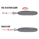 The Guard Dog personal keychain alarm delivers a screeching 120dB siren, audible over 350 feet away to fend off a potential attacker by bringing noise and attention to the situation. How to use the alarm shown.