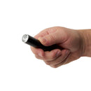 Guard dog pen point flashlight shown in hand.