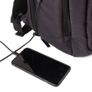 Guard Dog Proshield bulletproof backpack. Shown charging a smartphone.