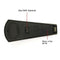 The Guard Dog Wood Grain Door Stop Wedge 128 decibel Alarm when armed and triggered very loud and scares of would-be-intruders. Underside details shown.
