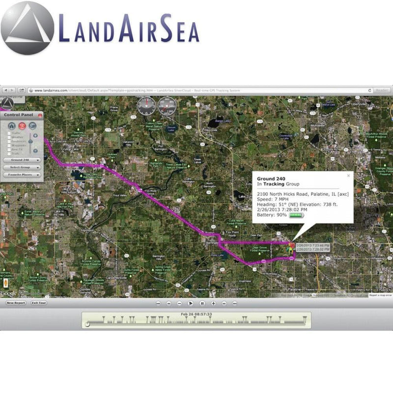 LandAirSea 2400 SilverCloud overdrive personal tracking device.