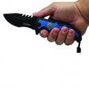 Navy blue folding knife for women and men.