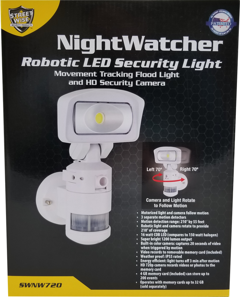 Motion Activated Motion Tracking Security Light With Camera