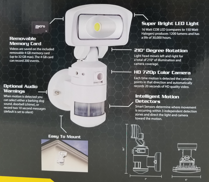 Nightwatcher Robotic LED Security Light Camera Follows Motion