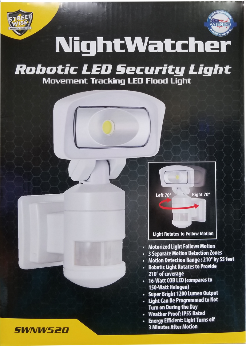 Versonel Nightwatcher Robotic LED Security Lighting Home Self Defense Products