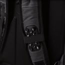 ProShield flex bulletproof backpack in charcoal color. Straps shown.