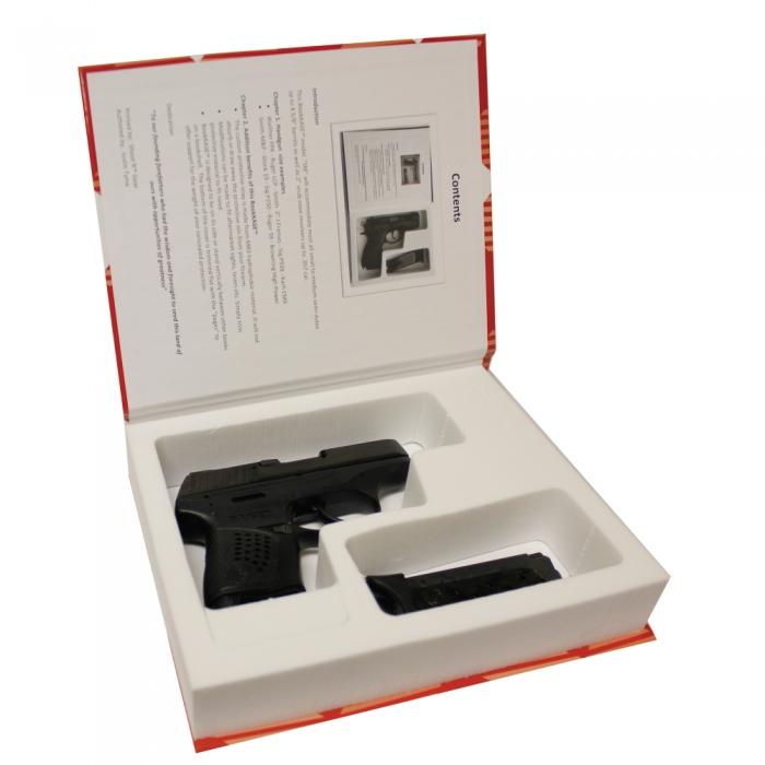 Recipe hand gun safe book. Inside view shown.