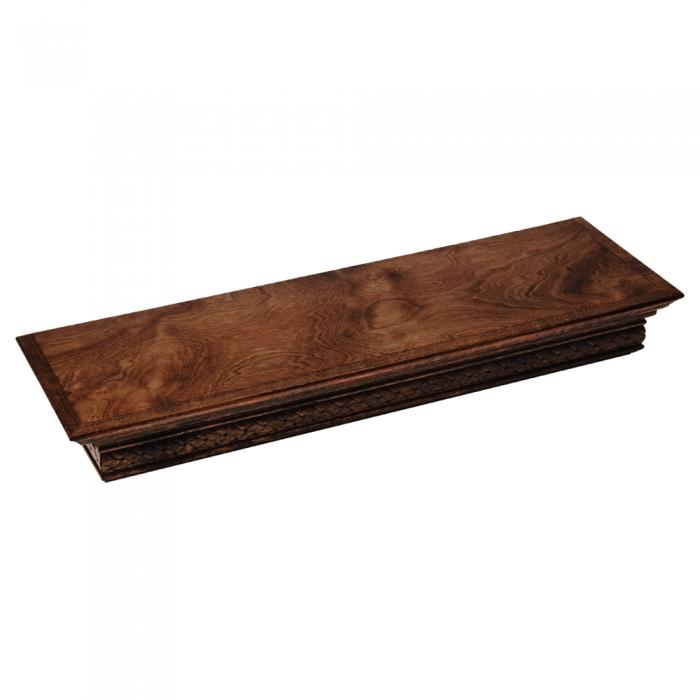 The Walnut Color Quick Shelf Safe with RFID. Safely and securely hides your valuables in the open with quick access. Top view shown.