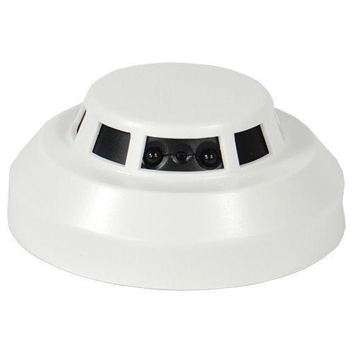 Smoke detector for home or business with hidden spy camera inside for surveillance.