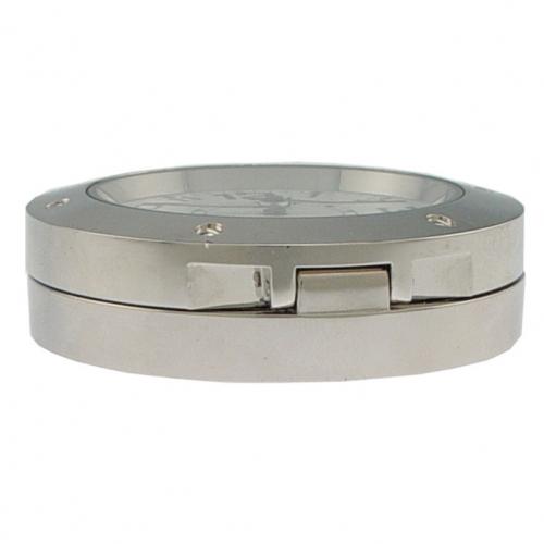 Surveillance DVR spy clock includes secret hidden camera inside  with motion detector shown went closed and flat.