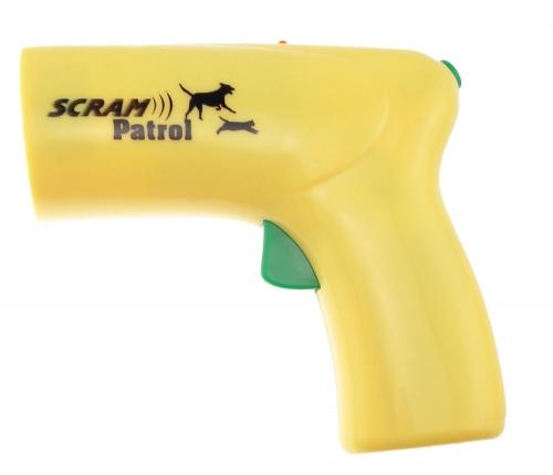 Electronic high frequency when used scares off dogs and animals while preventing dog attacks.