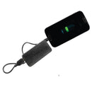 Streetwise portable power bank. Shown charging a cell phone.