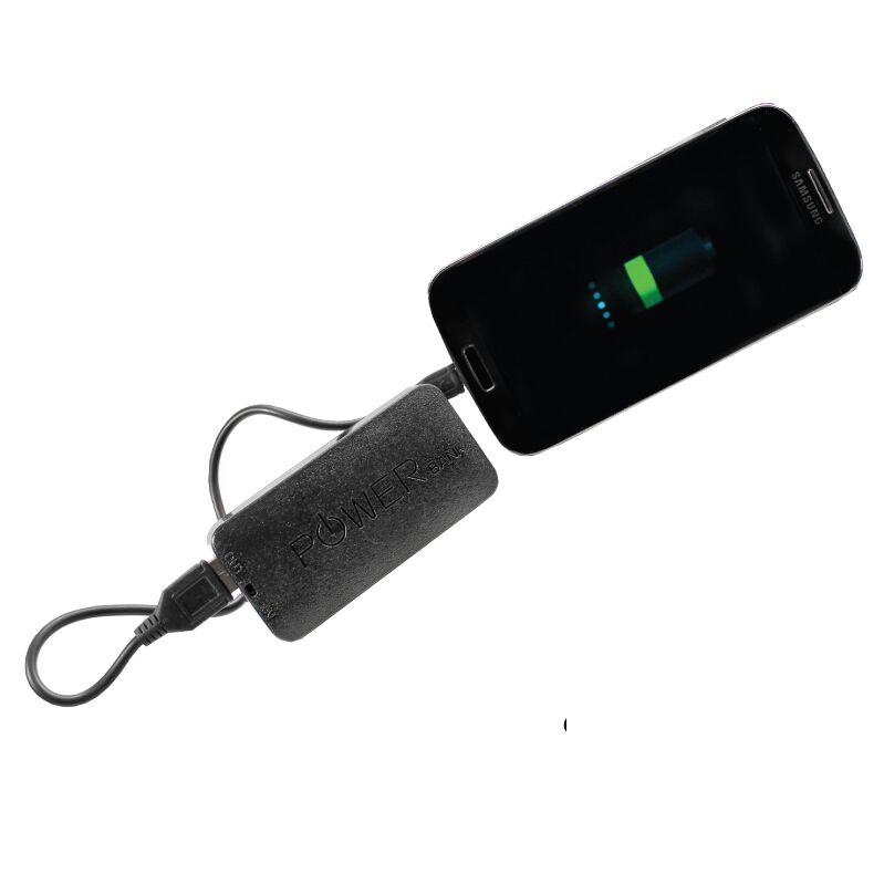 Streetwise portable power bank. Shown charging a cell phone.