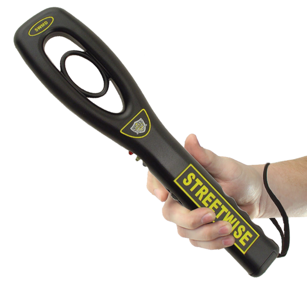 Metal detector is designed for use by law-enforcement officers and security personnel to quickly detect even the smallest metal weapons. It is sensitive enough to detect a handgun or knife from six inches away.