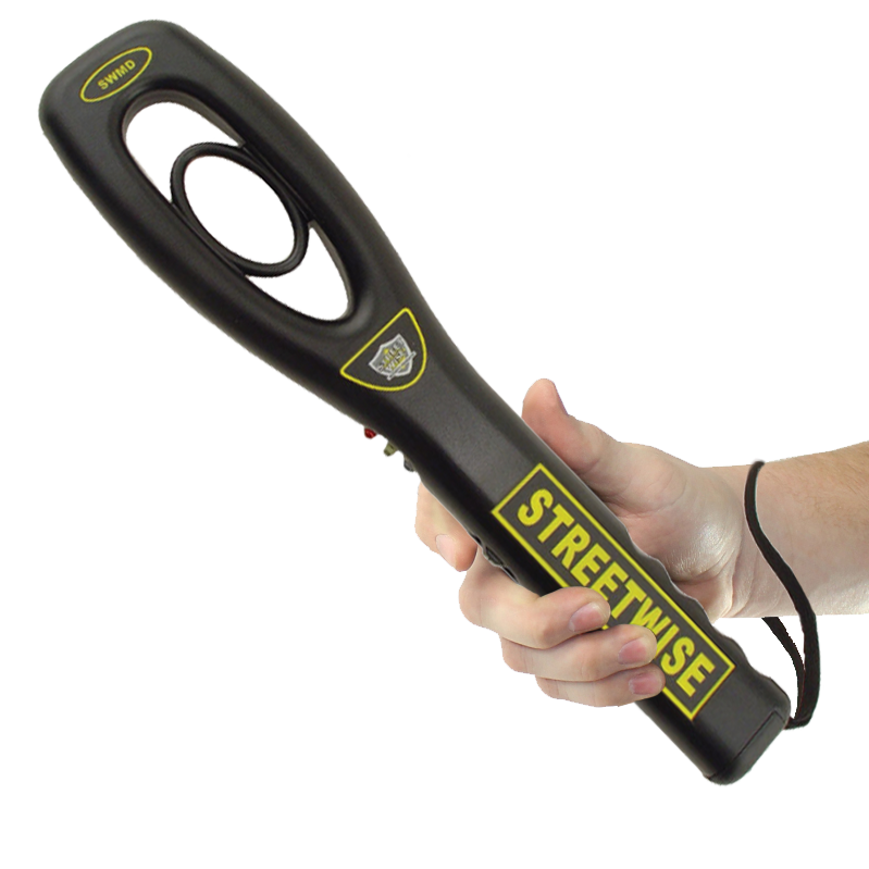 Metal detector is designed for use by law-enforcement officers and security personnel to quickly detect even the smallest metal weapons. It is sensitive enough to detect a handgun or knife from six inches away.