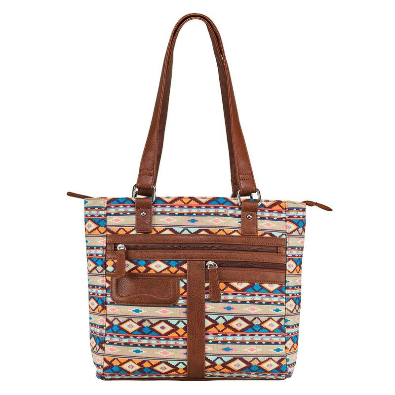 Printed Tote CCW Purse Brown