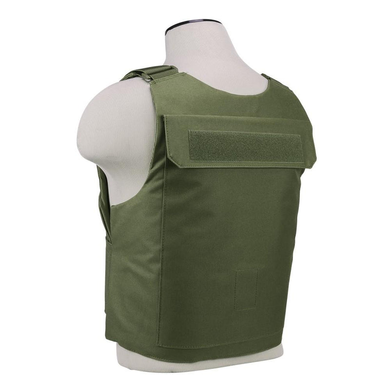 The Vism discreet plate carrier with armor panel pocket sized  8 inches x 10 inches back side view shown.