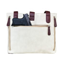 Shoulder Bag Off White Burgundy Trim