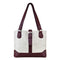 Shoulder Bag Off White Burgundy Trim